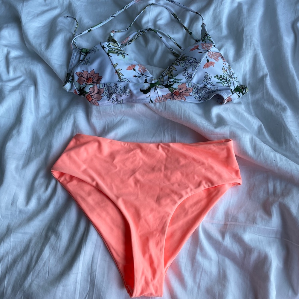 Neon Floral Bikini Set